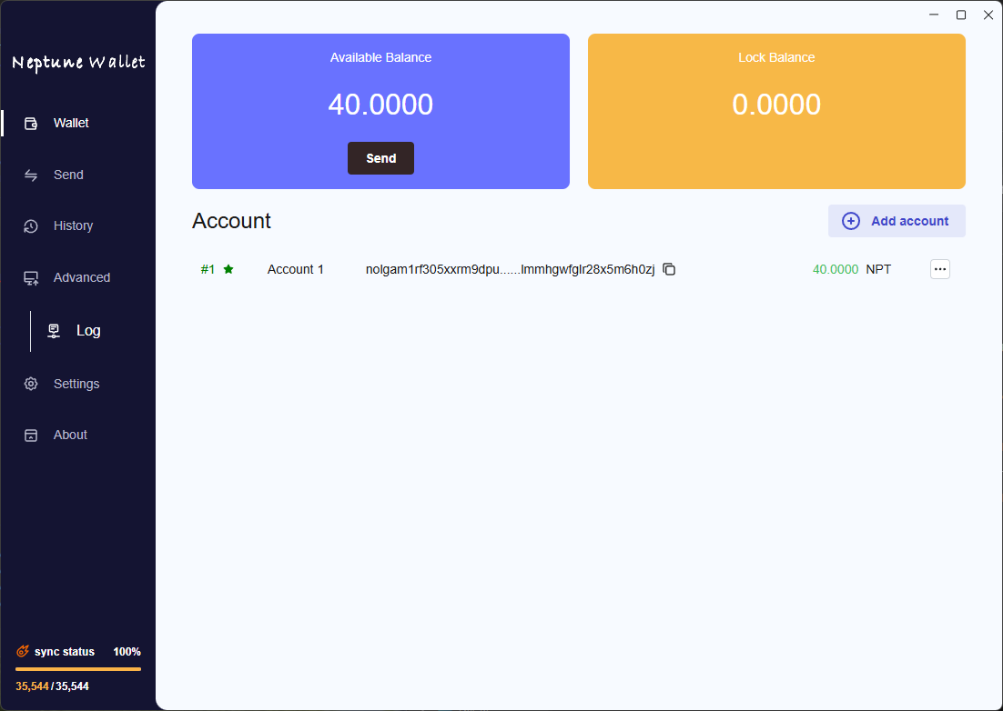 Neptune Wallet screenshot